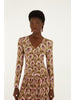 390948 GARDEN MEDAL MULTICOLOR JERSEY LONG SLEEVE BLOUSE