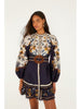368912 GOLDEN NATURE NAVY BLUE MINI DRESS